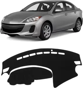 KUST Car Dash Cover for 2010 2011 2012 2013 Mazda3 Left Hand Driving Non-Slip Polyester Center Console Dash Cover Interior Accessories for Mazda3 Custom Fit Dash Mat Car Dash Protector No Glare Black