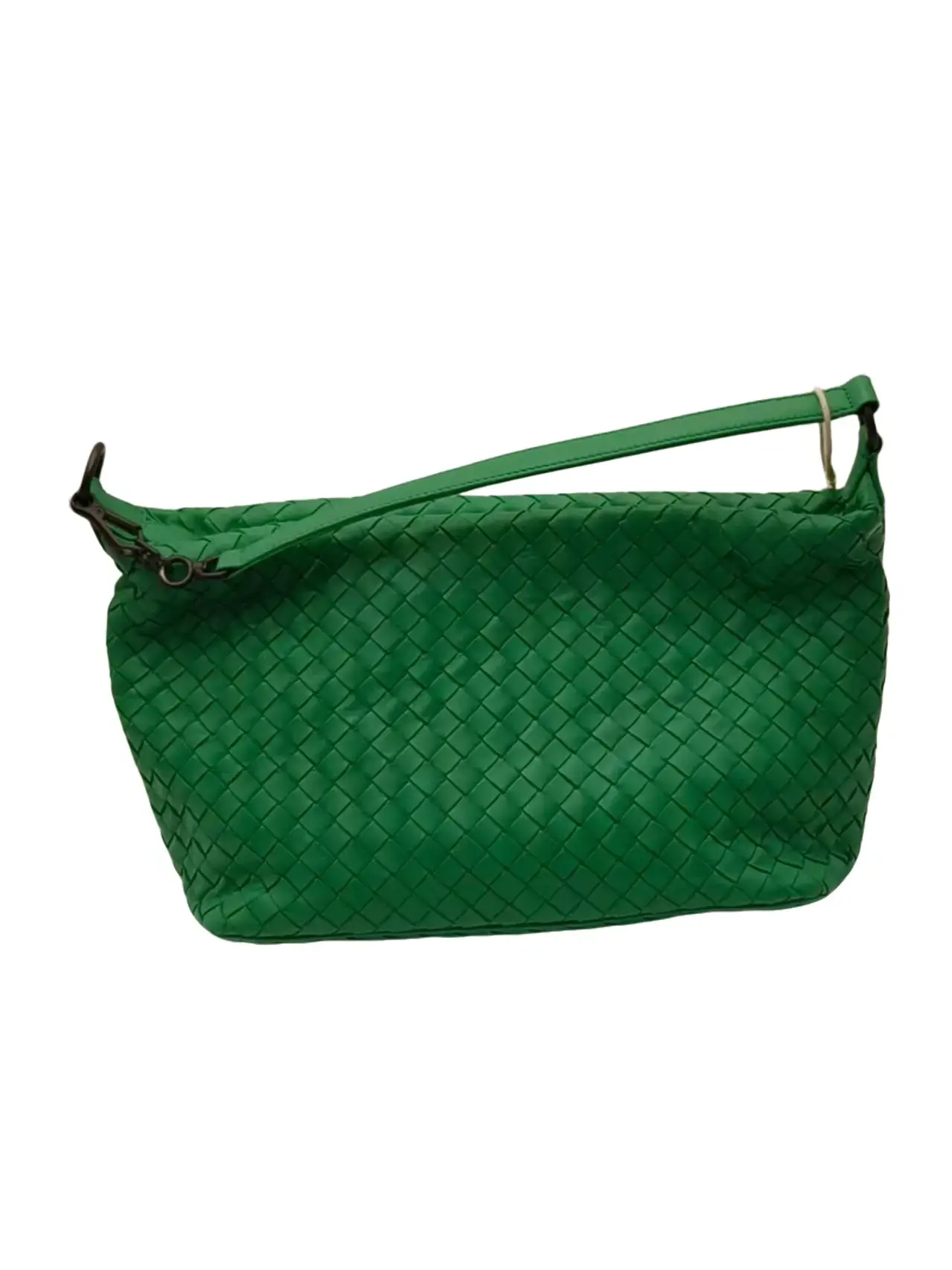 Pre-owned BOTTEGA VENETA green woven clutch