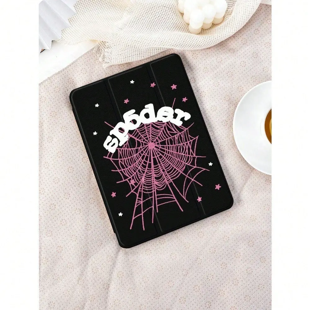 Spider Web Stars Protective iPad Case, Ipad Covers, Three-Fold Stand Transparent Anti-Drop Back Cover with Pen Slot, Fits iPad 10/9/8 Generation