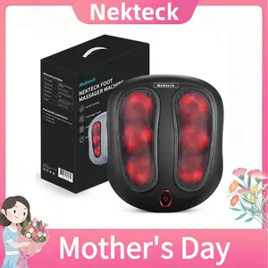 Nekteck Foot Massager with Heat, Shiatsu Heated Electric Kneading Foot Massager Machine for Plantar Fasciitis, Built-in Infrared Heat Function