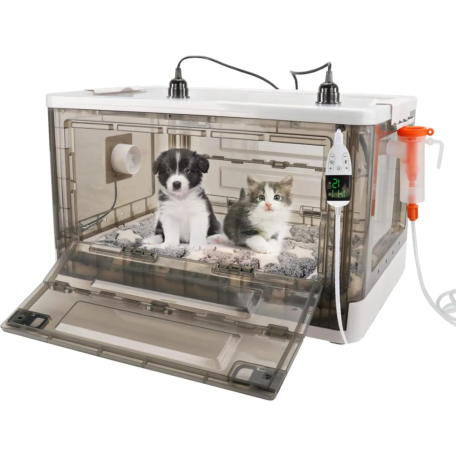 Puppy Incubator with Heating - Incubator for Puppies,Fan Ventilation Circulation Design Incubator for Newborn Puppies and Kittens,Kitten Incubator,Small Mammal Incubator with Thermometer(92L)