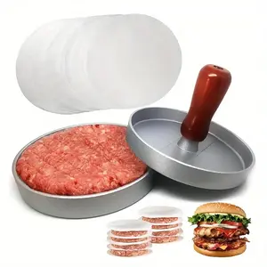 Burger Press 100 Patty Papers Set | Non-Stick Hamburger Mold with Free Wax Patty Paper Sheets | Meat Beef Cheese Veggie Burger Maker for Grill Griddle BBQ Barbecue | BPA Free