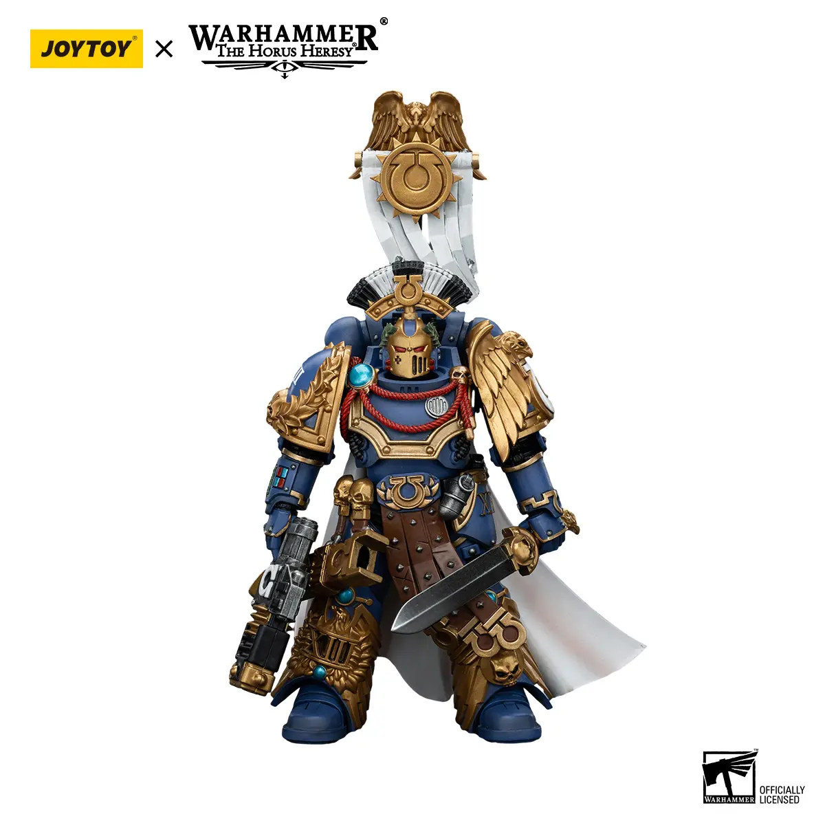 Joytoy 1/18 Articulated Collectible Figure - ABS and PVC Ultramarines Legion Praetor with Power Sword, Volkite Serpenta Accessories, Model JT00126 (Minifigures, Small, Anthropomorphic, Decorative Variants), Collectible Figures, Minifigures Action Figures