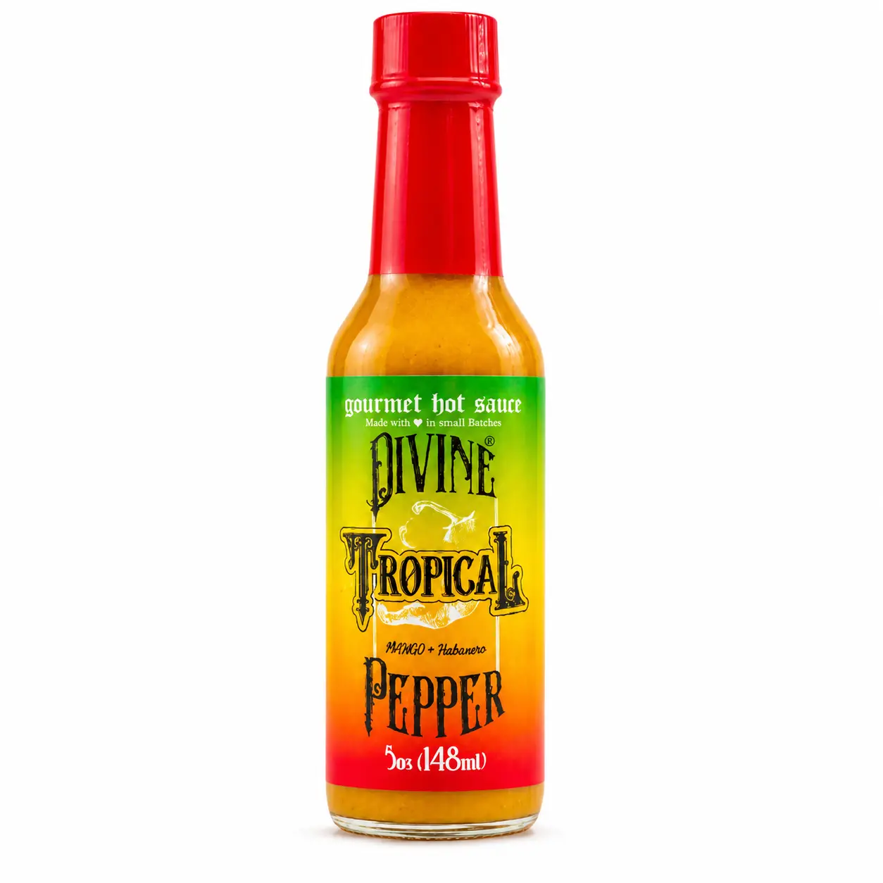 Divine Pepper Tropical Gourmet Hot Sauce | Mango Habanero | Hot | 5 oz (148 mL)