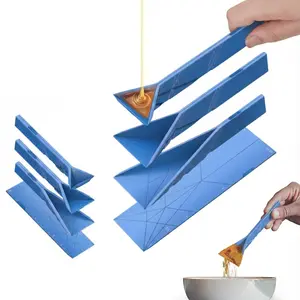 Blue Polygonal Flat 3-In-1 Measuring Spoons Set, Magnetic Foldable Multi-Purpose Cooking Baking BBQ Utensils