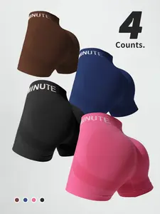 Women's Sporty Letter Print Shorts, Breathable Soft Comfortable Gym Yoga Running Tight Fit Summer Wear, Ladies Fitness Activewear