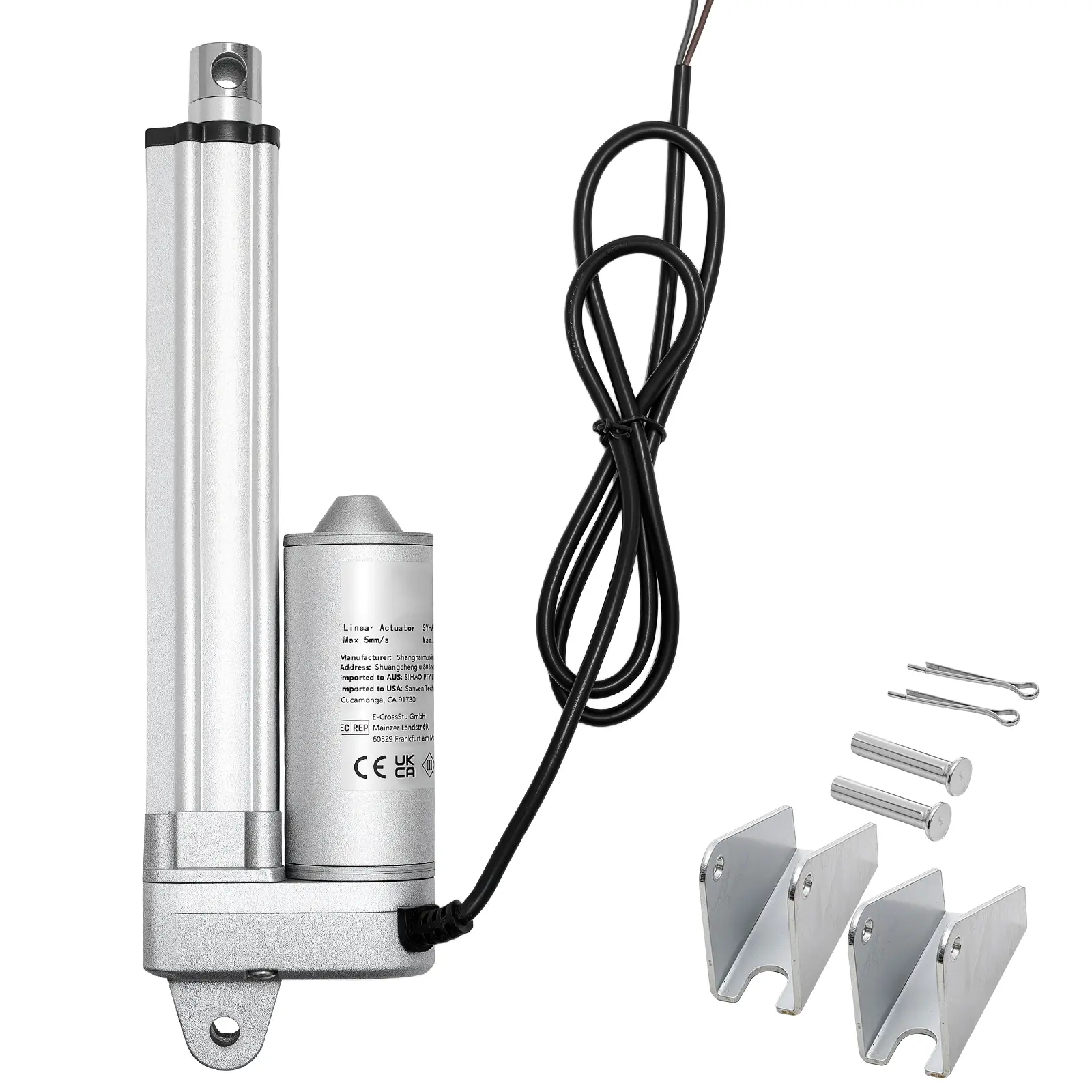 12V Linear Actuator, 4 Inch IP65 Waterproof Linear Actuator, 675lbs/3000N 0.2"/s Motion Actuators with Mounting Brackets for Outdoor Use