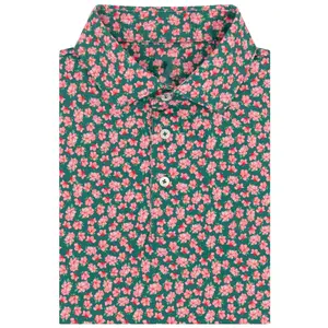 Azalea Floral Golf Polo – Men’s Short Sleeve Performance Shirt, Breathable and Comfortable Fit