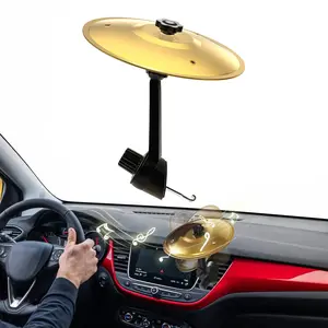 DIBMS Car Cymbal, Car Crash Cymbal Air Vent - Easy Clip-On Mini Drum Cymbal for Car Dashboard.Cool car interior accessories for entertainment(Gold) Car Ornament