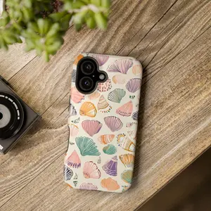 Vintage Seashell Pattern Phone Case Trendy Beachy Tropical Phone Case, Coastal Summer Phone Cover, Gift for her, Gift for him, Ocean Case, Summer Vibe