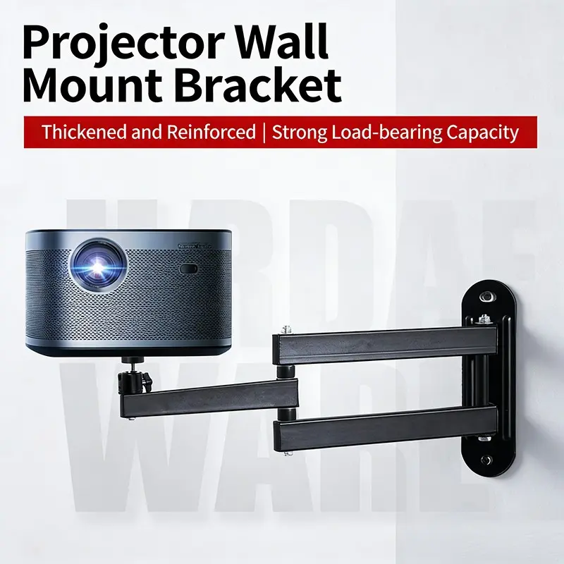 360° Adjustable Projector Wall Mount Folding Extendable Stand, TV Vcr Home Theater Bracket, Durable Iron Structure, Easy Installation, Foldable, Metal TV Mount, Articulating TV Wall Mount, Swivel Stand