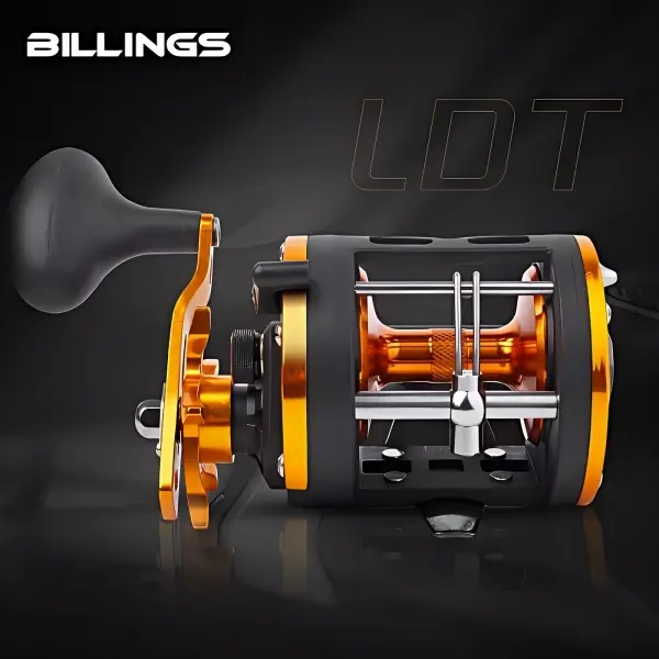 BILLINGS Digital Line Counter Trolling Reel, 33LB Max Drag Conventional Fishing Reel, 3.8:1 Gear Ratio 3+1 BB, Left/Right Handed Saltwater Drum Reel for Offshore Big Game Fishing