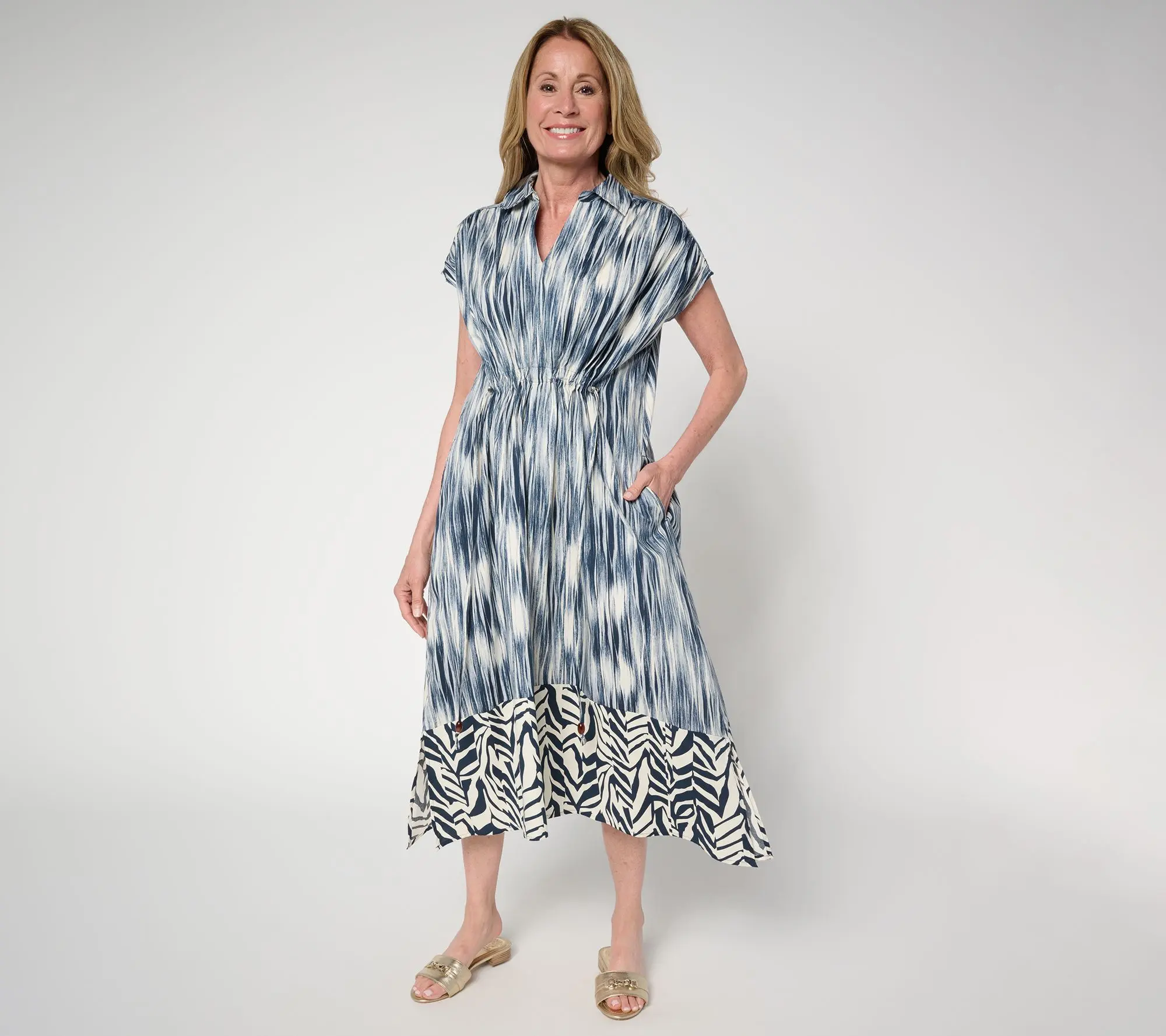 Carla Rockmore Collection Regular Cinched Waist Shirtdress