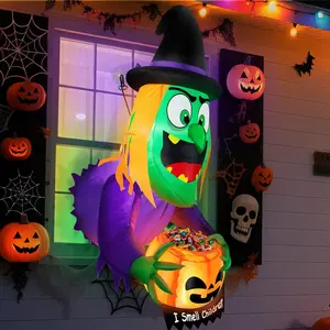 8 Feet Long Halloween Inflatable Reaper Decoration, Perfect for Outdoor Yard, Garden, Lawn, Indoor Decor, Festive Atmosphere