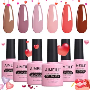 AIMEILI Fall Gel Nail Polish Set-Natural Skin Tone Nude Pink Gel Polish SET6-30