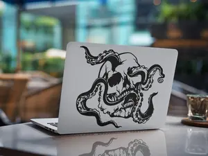 Vintage Skull and Octopus Decal - Unique and Eye-Catching Design for Your Car, Motorcycle, or Skateboard pickup truck