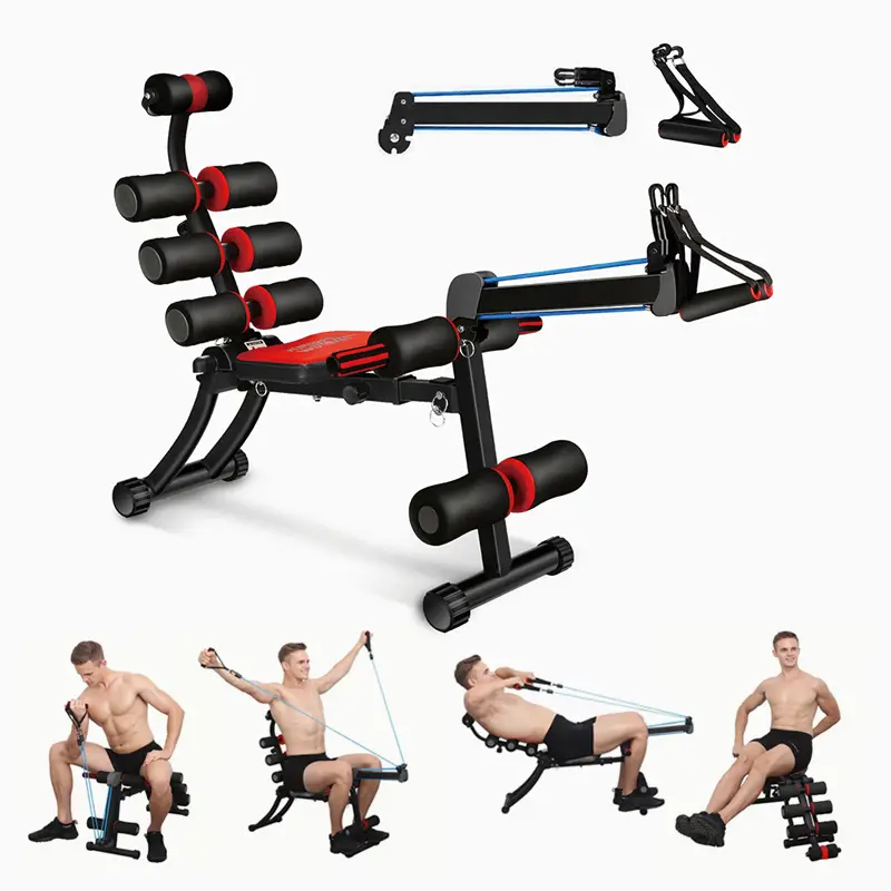 Unisex Iron Steel 22-In-1 Abdominal Exercise Equipment - Sturdy Adjustable Foldable Rowing Gear, Home Workout Tool with 22 Unique Workout Routines, Supports 300lbs Capacity for Core Training
