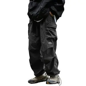Mens's Baggy Cargo Pants Casual Parachute-Style Fit Loose Fit Hip Hop Harme Lightweight Water Resistant with Pockets