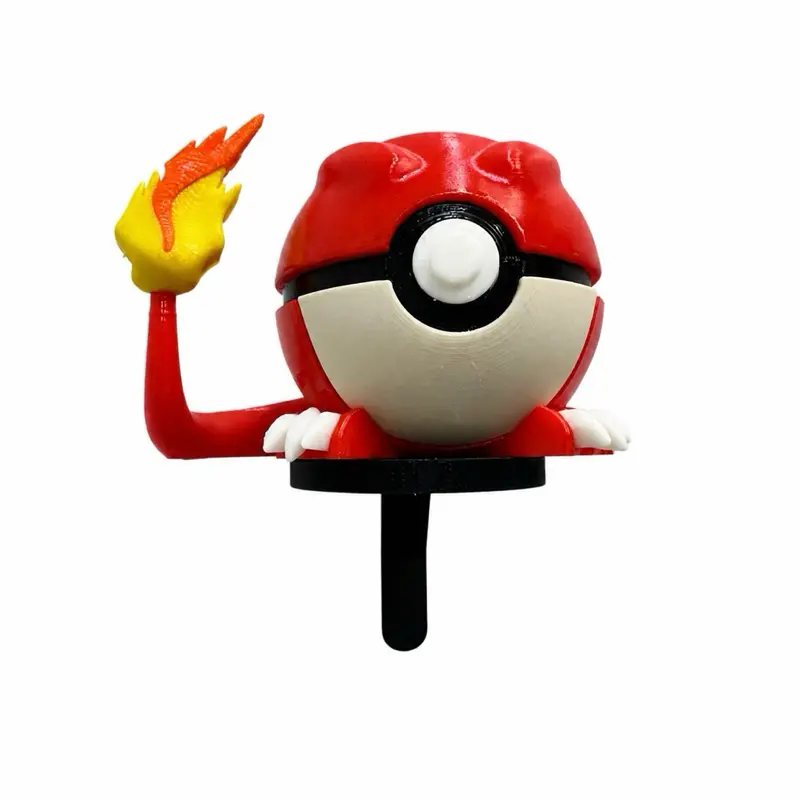 High Quality Charmander Anime-Inspired Poke Ball Collectible with Wall Stand