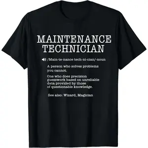 100% Cotton Maintenance Technician Repair Worker Handyman T-Shirt - Soft Breathable Casual Round Neck Tee with Handyman & Tools Graphic Print, Unisex for Men & Women, Machine Washable Workwear Gift