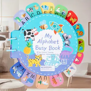 Interactive Busy Book for Kids, 26 Uppercase and Lowercase Letter Matching, Alphabet Learning Chart, Learning Tool, Handwriting Practice Educational Toy, Perfect for Holiday Gifts
