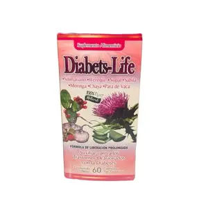 Diabetes Life - Suplemento Alimentar with Silimarano, Veréque, Nopal, Sábia, Moringa, Chaya & Pata de Vaca - 60 Capsules - 100% Natural Formula