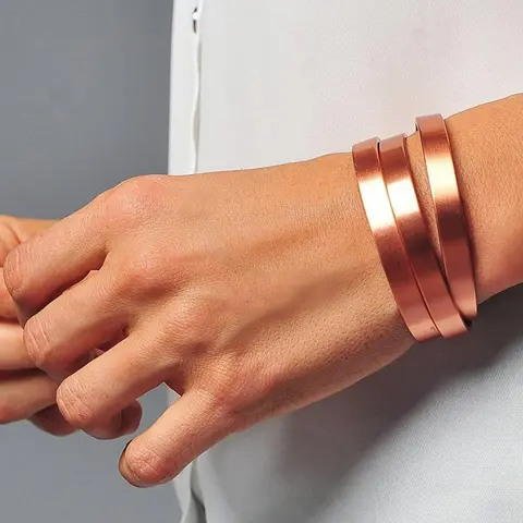 Magnetic Copper Cuff Bracelet, Simple Plain Adjustable Open Bangle, Minimalist Adjustable Bracelet, Vintage Trendy Jewelry Accessory for Party and Daily Wear, Fashion Gift for Women and Girlfriends