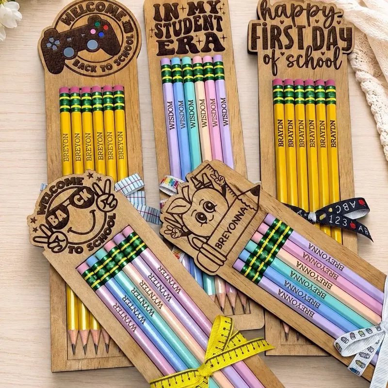Name Engraved Custom Pencils, Personalized Writing Tools for Students, Back to School **PLEASE ENTER NAME AND HOLDER OPTION IN NOTES AT CHECKOUT**