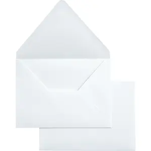 50 count A7 Euro Flap Envelopes, 5.25 x 7.25'' White Envelopes for Weddings Invitations, Photos, Postcards, Greeting Cards, Christmas ,  Mailing (White (No Liner)