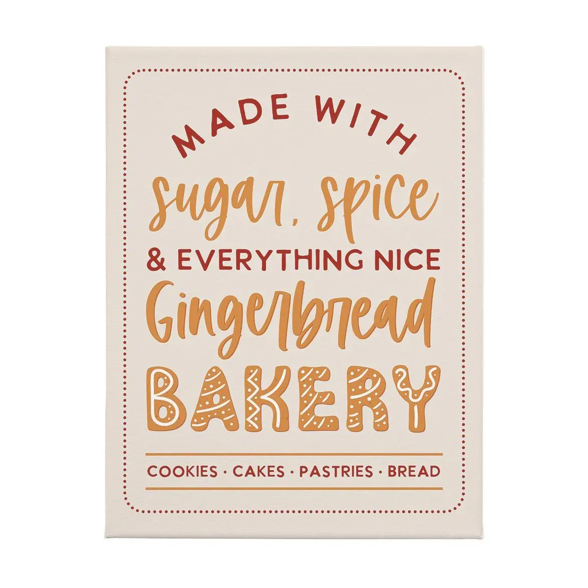 Sincere Surroundings 17" Gingerbread Bakery Wra pped Canvas