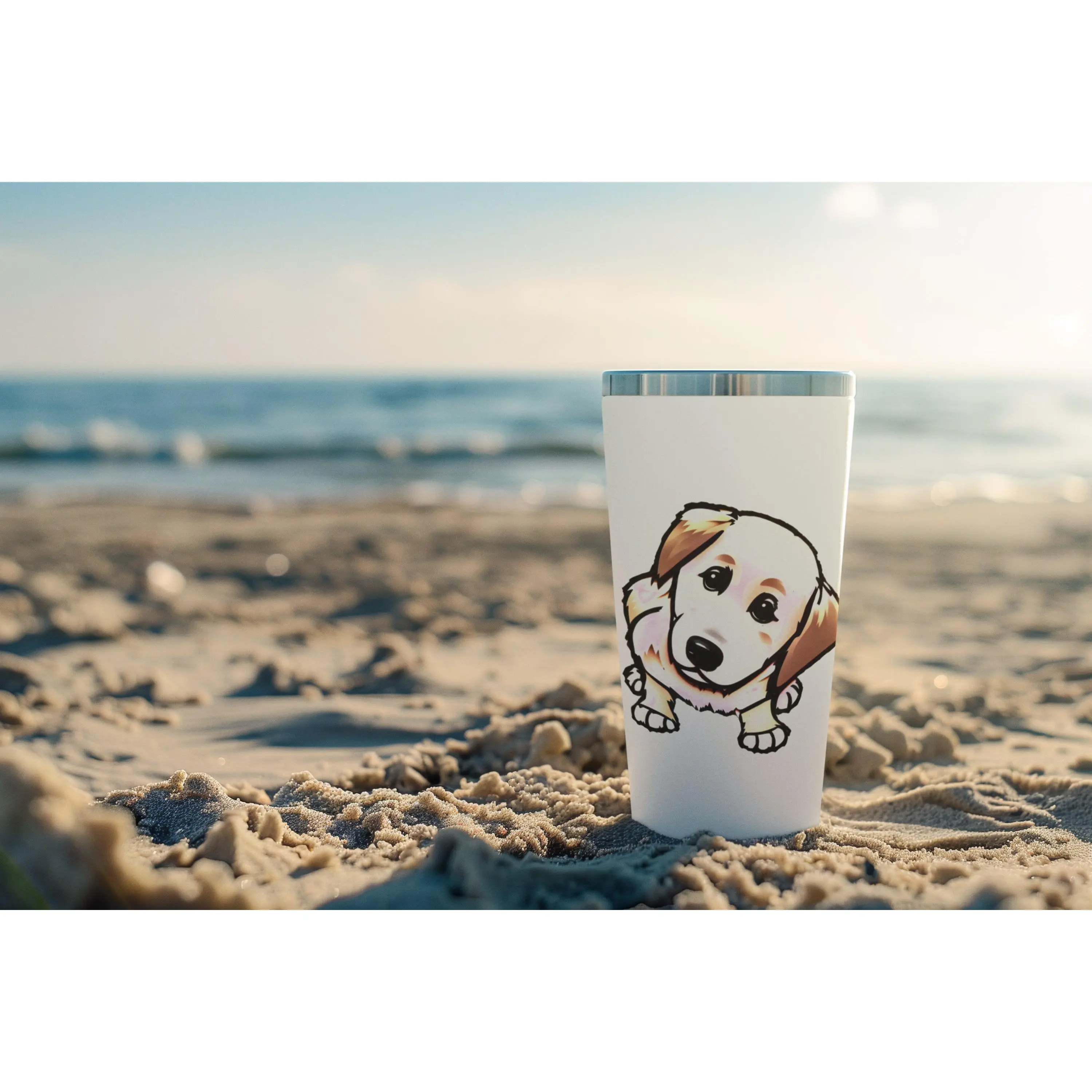 Cute Golden Retriever Puppy Sticker, Adorable Dog Art, Laptop Decal, Water Bottle Sticker, Pet Lover Gift, Cartoon Animal Sticker