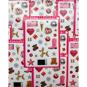 Trinket Junk Journal 5x7 Sticker Sheet - Pink Aesthetic Vinyl Stickers for Scrapbooking & Planner Decoration - Water-Resistant & Durable Design - Perfect Gift for Craft Enthusiasts