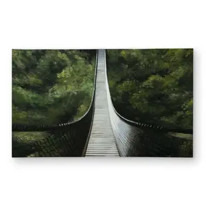 Begin Home Decor C1ROAR35PWUH4Q 3 x 5 ft. Suspended Bridge in the Forest Rectangle Area Rug - Outdoor Living Room