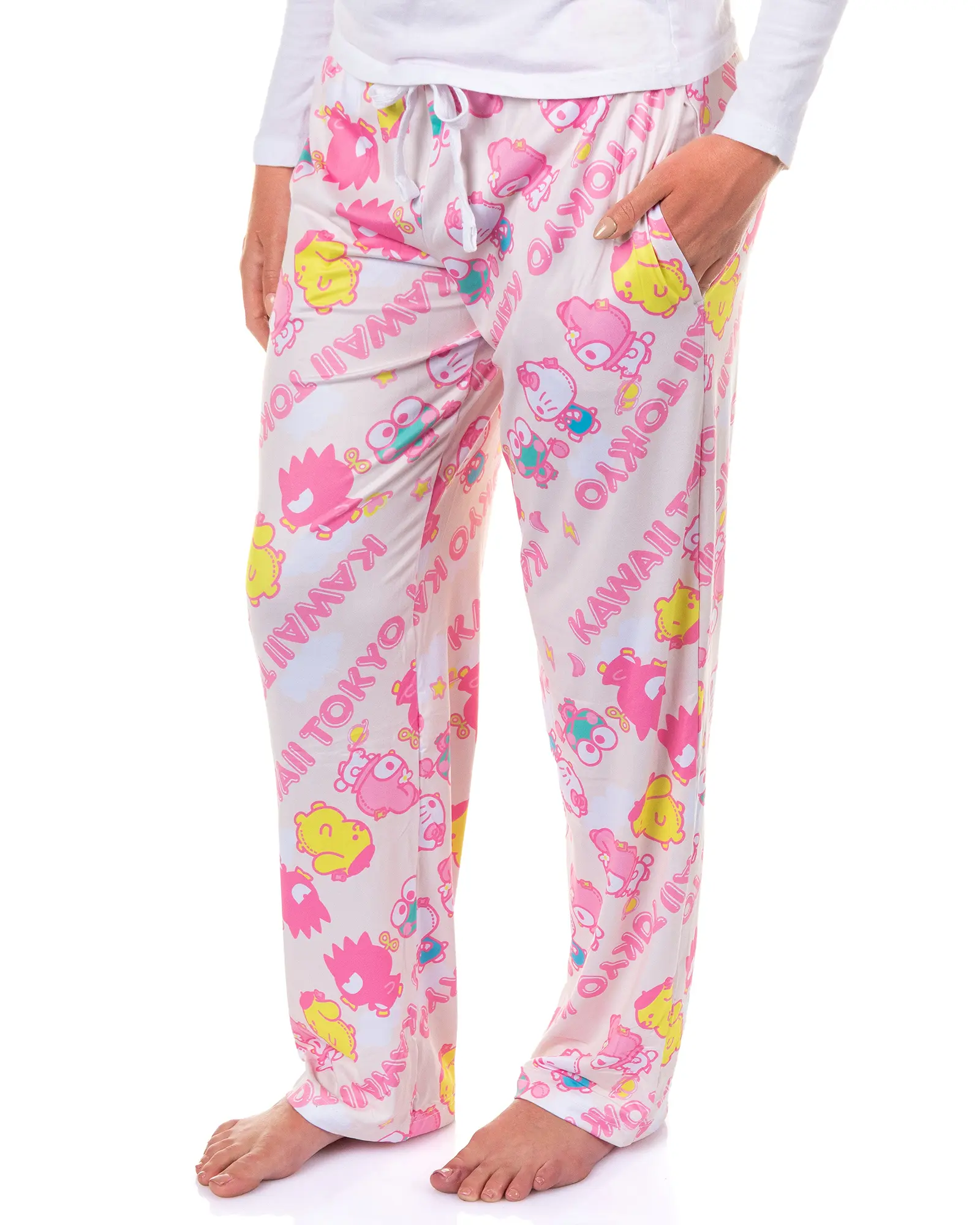 Sanrio Hello Kitty & Friends Women's Pajama Pants Kawaii Lounge Sleep Bottoms, Spandex, Style