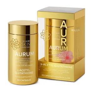 Hikari Skin Essentials AURUM Advanced s-Acetyl Glutathione Complex with White Tomato, Sakura Extract, Polypodium Leucotomos, Ceramide & Cantaloupe Melon SOD – Premium Antioxidant & Skin Support Supplement – 30 Capsules, 500mg