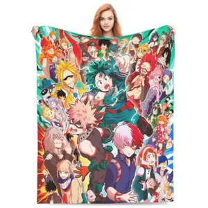 My Hero Academia Lightweight Throw Flannel Plush Bed Soft For All Season novelty blanket nap affordable,Thin Blanket Dream Workshop
