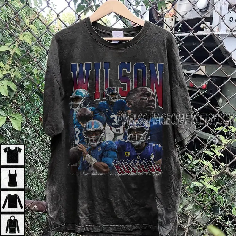 Wilson Vintage Bootleg Graphic Tee, New York Football  Oversized Tshirt