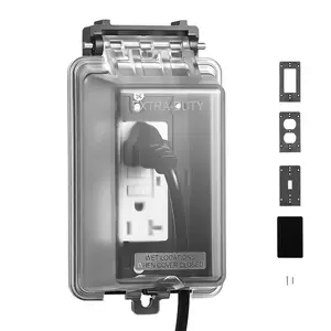 VEVOR Outdoor Outlet Cover, 2 - Gang Weatherproof Electrical Outlet Cover with Lockable Design, High - Strength PC Material, 12 - in - 1 Outside Receptacle Socket, Horizontal/Vertical for Easy InstallationVEVOR Super Brand Day