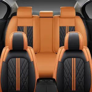 OTOEZ Nappa Luxury Waterproof Car 5 Seat Cover Full Set Interior Protector Adjustable PU Leather Breathable Comfort Universal Car Seat Cushion