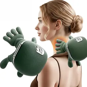Shoulder and Neck Massager, Bionic Heated Massager, Neck Massager with Fingers, 4D Kneading Massage, Simulates a Real Palm Massage for Comfort, Relax Muscle Tension (Green)