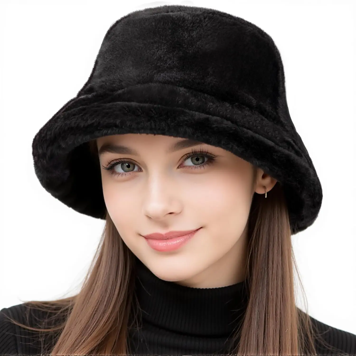 Fur Winter Hats for Women Men bucket Hats for Womens Mens Winter Hat Fur bucket hat christmas stocking stuffers fluffy faux fur winter hat cap gifts for women men
