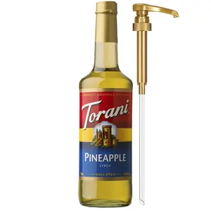 Torani Pineapple Syrup for Drinks | Flavoring for Iced Tea, Lemonade, Sodas, and Cocktails | 25.4 Fl Oz Bottle with Jimoco Syrup Pump | Classic Tropical Flavor