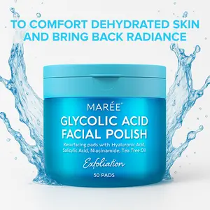 Glycolic Acid Toner Pads MAREE & Collagen Toner Pads with Retinol & Blemish Toner Pads for Exfoliating Hydrating & Renewing Skin