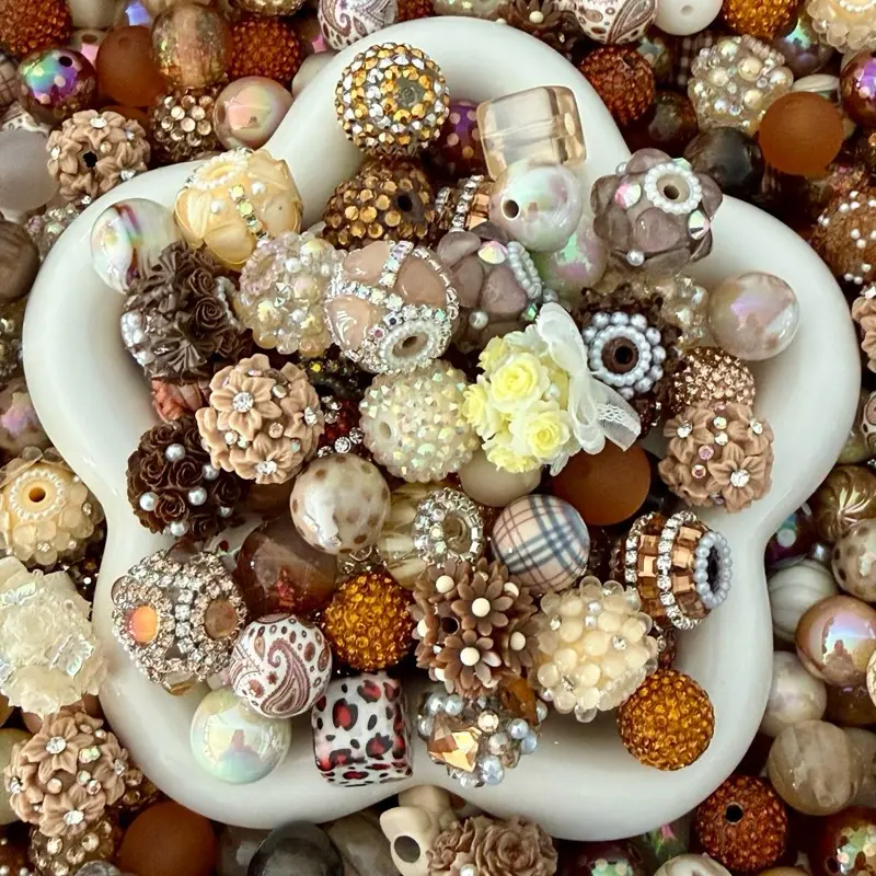 DIY Craft Bead Mix Assorted 300ml for Jewelry Making & Creative Projects Including Flowers & Fancy Beads Perfect for Enthusiasts