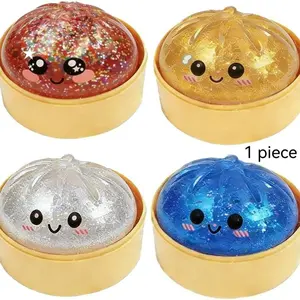 Upgrade Shiny Dumpling Toy, Soft Glittery Dumpling Stress Ball, Steam Rack Stress Relief Ball, Stress Relief Gadgets, Perfect for Play, Party, Alone Time