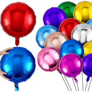 30pcs 18-Inch Round Metallic Foil Balloons, Helium Filled Party Decorations for New Year, Christmas, Wedding, Birthday Celebrations Float
