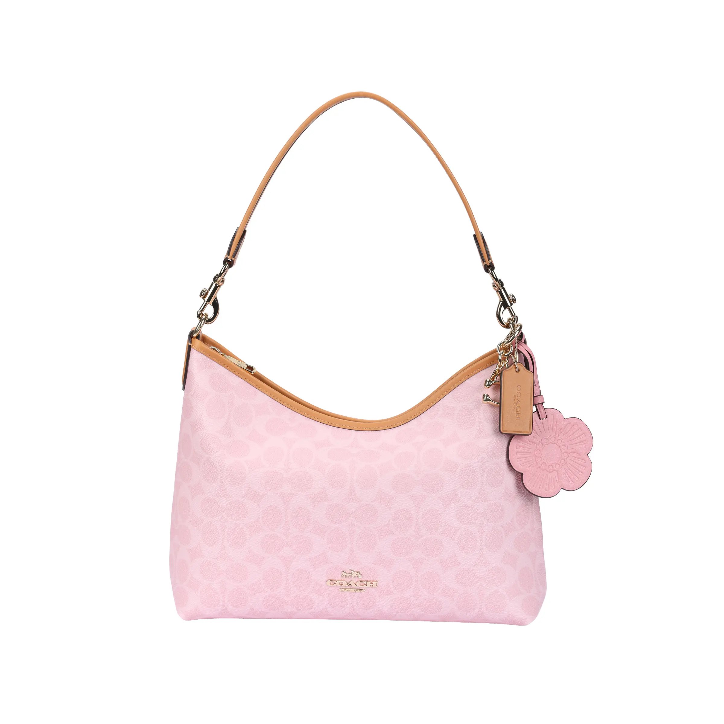 COACH Laurel 31 Valentine's Day Limited Edition Crossbody Shoulder Bag with Classic Monogram Charm and Internal Zipper Pocket in Pink
