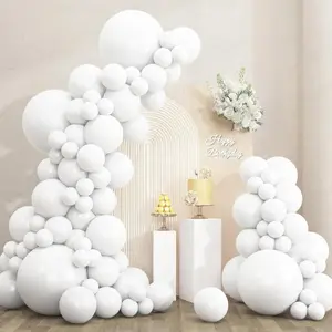 135pcs White Balloons Different Sizes 18 12 10 5 Inch for Garland Arch, Latex Balloon for Wedding Birthday Party Shower Anniversary Baptism Decorations