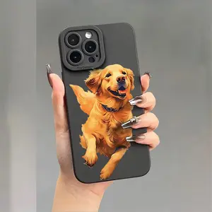 A Running Golden Retriever Pattern Phone Case, TPU Shockproof Full Protection Case, Suitable for iPhone 17/16/15/14/13/12/11 PRO MAX PLUS AIR E XS and PROMAX MINI, Ideal Gift for Friends and Family, MS2527