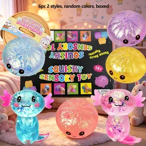 6pcs Stress relief toy set, Play, relieves anxiety, slowly rebounds, fun interactive design, cute desktop accessories suitable for office workers, party gifts, 6 different styles, boxed